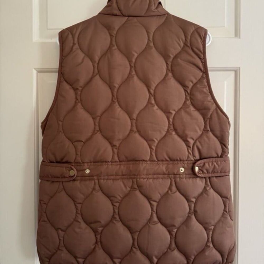 J. Crew Women's New Quilted Excursion Vest in Dark Nutmeg - Picture 4 of 7